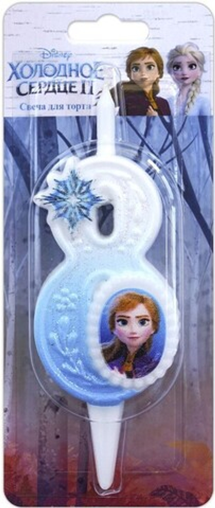 Свеча Цифра, 8 Холодное сердце, 12 см