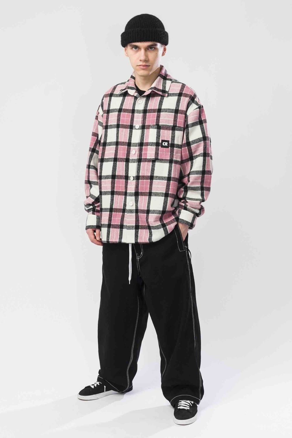 Рубашка Codered Harbor Wide Экрю/Розовый/Черный