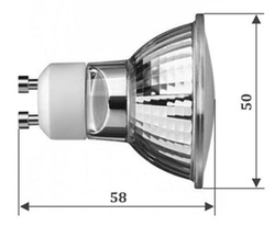 Лампа светодиодная 1.8W R50 GU10 - цвет в ассортименте