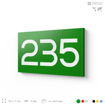 Номер на дверь 235, табличка на дверь для офиса, квартиры, кабинета, аудитории, склада, зеленая 120х70 мм, Айдентика Технолоджи