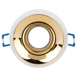 Встраиваемый светильник декоративный ЭРА KL103 WH/GD MR16 GU5.3 белый золото | Декоративные встраиваемые светильники