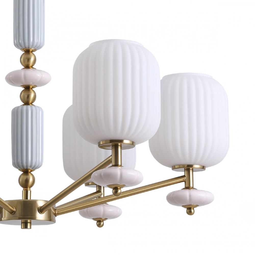 8334/6 MODERNI LN26 033 бронза/белый, металл/керамика/стекло Люстра E27 6*40W 220V ALEGRA