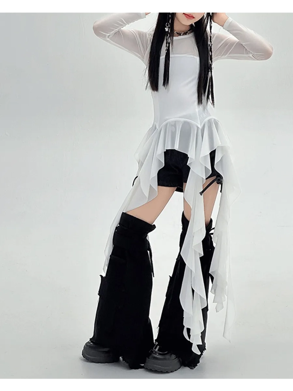 Лонгслив с воланами