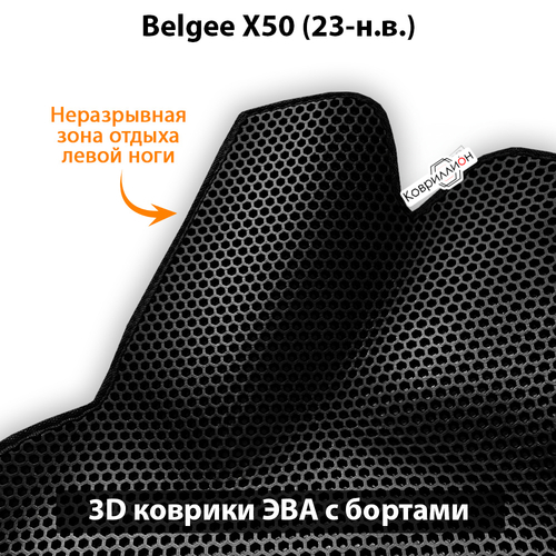 Автомобильные коврики ЭВА с бортами для Belgee X50 (23-н.в.)