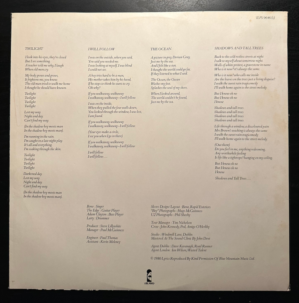 U2 - Boy (Швеция 1980г.)