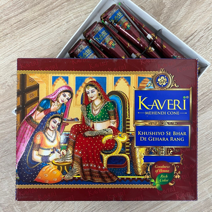 Хна для мехенди Kaveri конус натуральный коричневый цвет 25 г