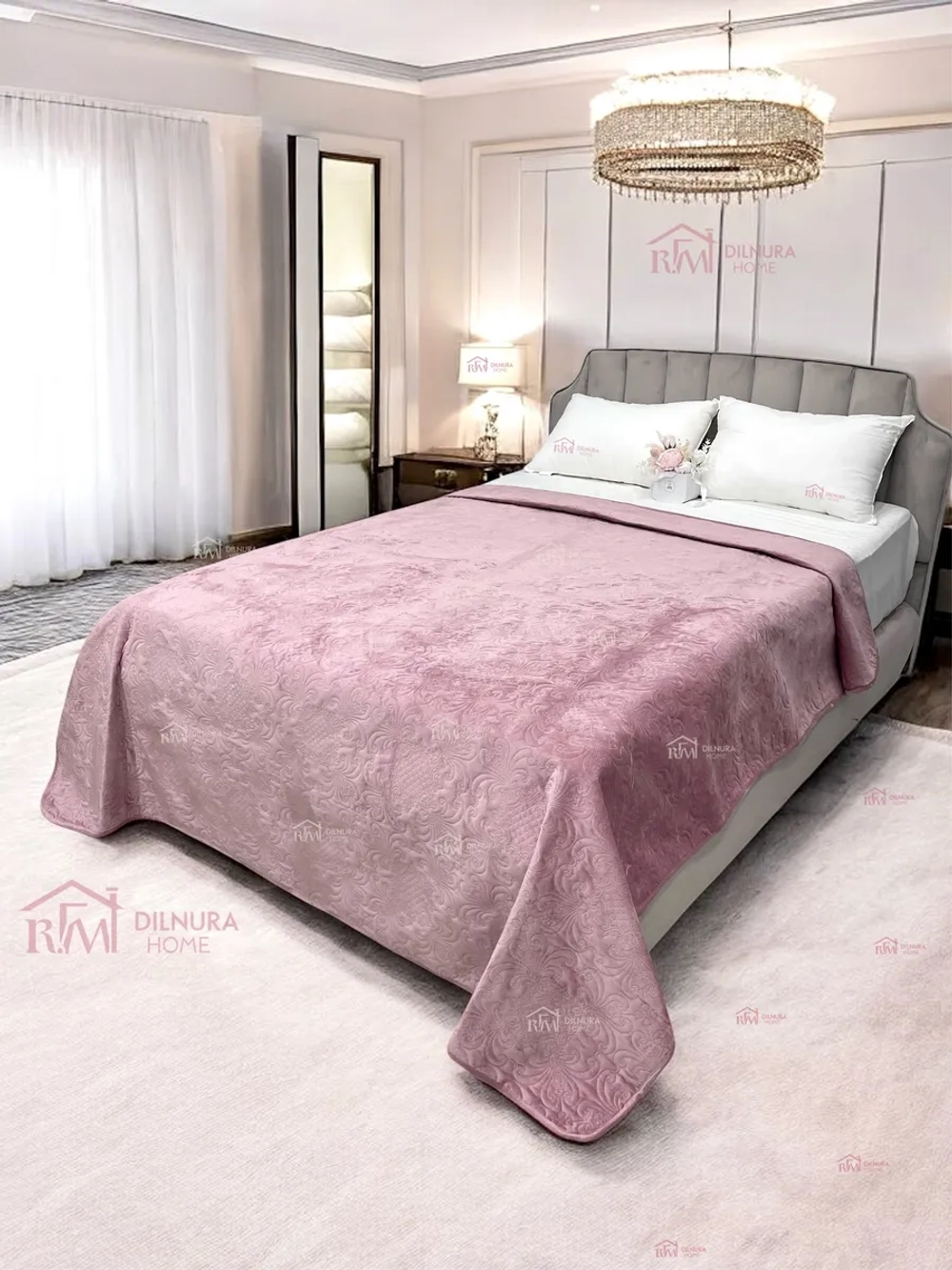 Покрывало 220х240 стеганое для кровати и дивана