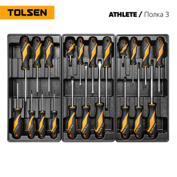 TOLSEN (TT85412) Набор инструментов "ATHLETE" в черной тележке, 189 предметов