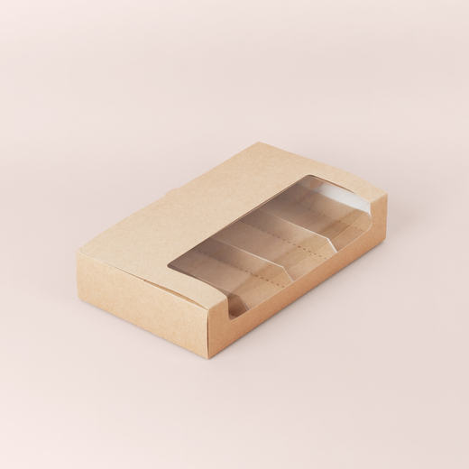 Коробка 250*150*50 мм для 4 эскимо с вкладышами 150*58 мм (крафт)