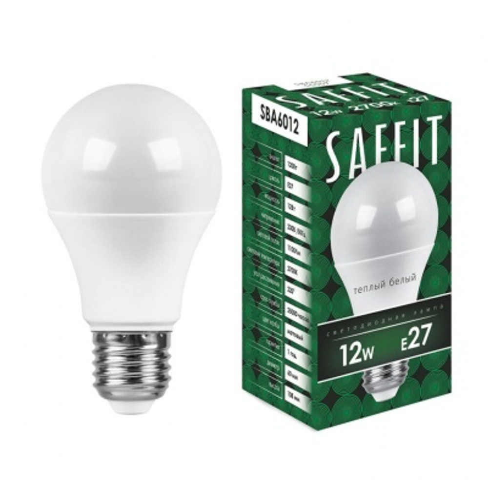Лампа светодиодная LED SAFFIT груша SBА6012 12W Е27 А60 2700K