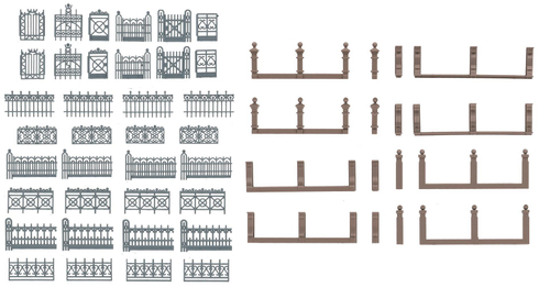Серый забор - решетка, 6 видов
