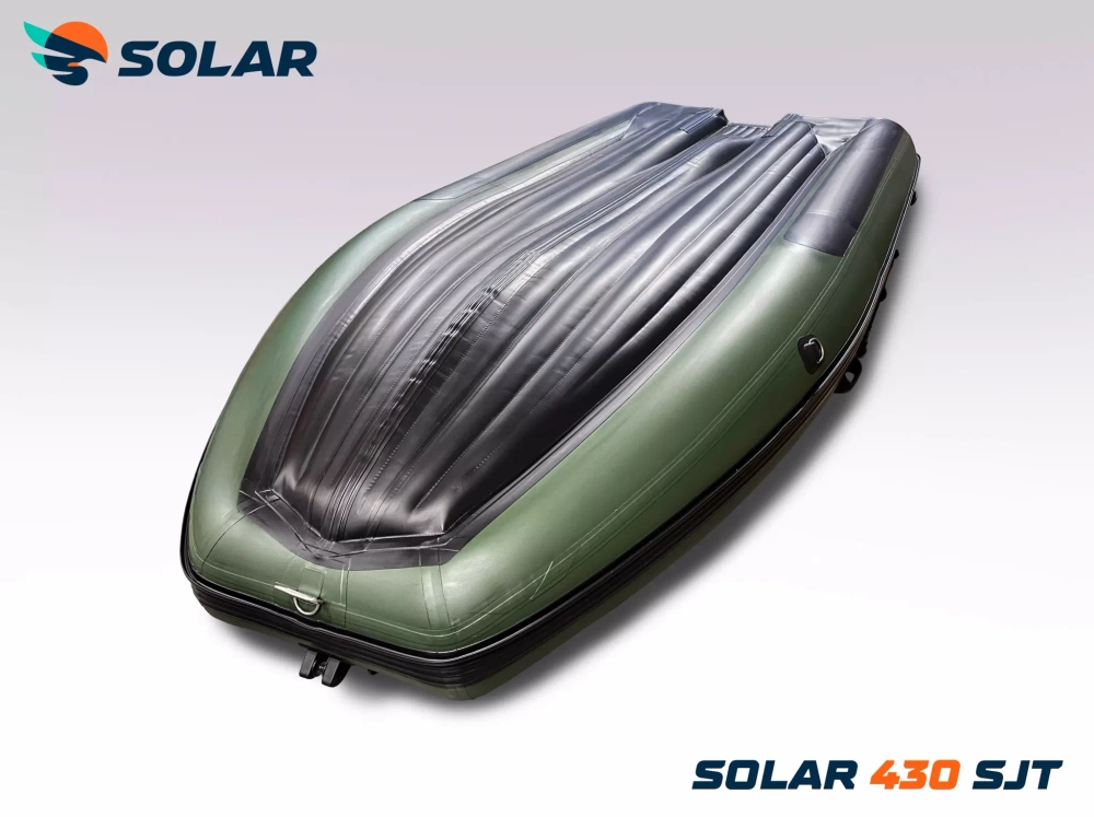 Лодка надувная моторная solar-430 super jet tunnel