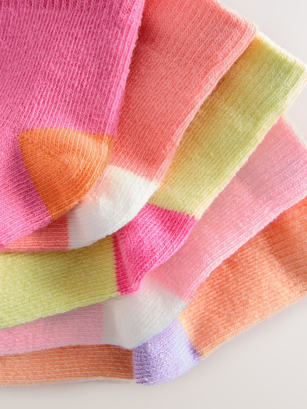 Носки для малышей Next E48-278, 5 шт., Розовый, Салатовый