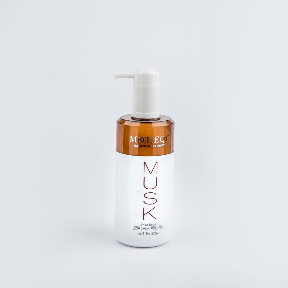 MOCHEQI MUSK NOURISHING SHAMPOO / Шампунь для сухих, поврежденных волос с гидролизованным кератином и маслом ШИ