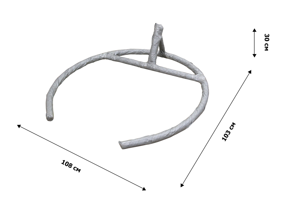Кресло подвесное Сфера арт.CN800-2024 (стойка+основание.черн.,корзн.черн.,подуш.беж. 3уп.(М))