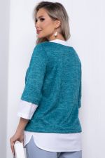 Джемпер "Нежный акцент" Б7252 (зеленое море) LT Collection (Акция)