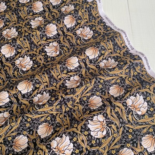 Pimpernel на черном, Моррис, 100% хлопок Handmade Fabrics 3