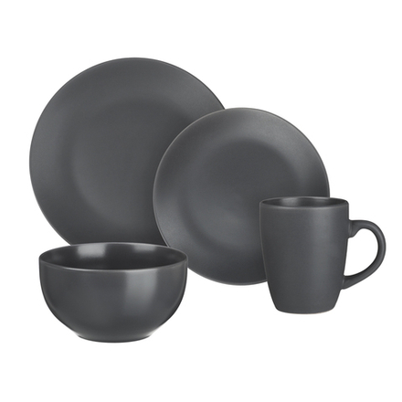 MILLIMI Набор стол.посуды 16пр(тар26см*4, тар20см*4, салатн650мл*4, кружка340мл*4) керамика, серый