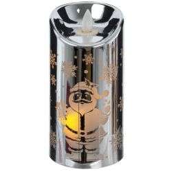 GAEM Изделие декор Свеча "Серебряный Дед Мороз" (подсвет, AAAх3 н/п) L7,5 W7,5 H14,5 см