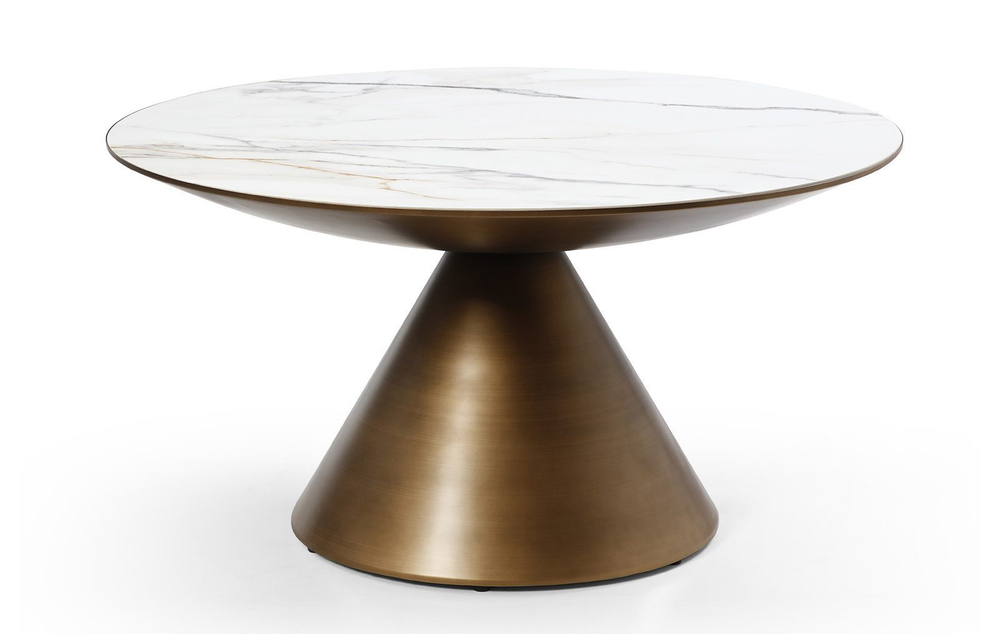 Стол журнальный CT9346CI (D90) белый керамика