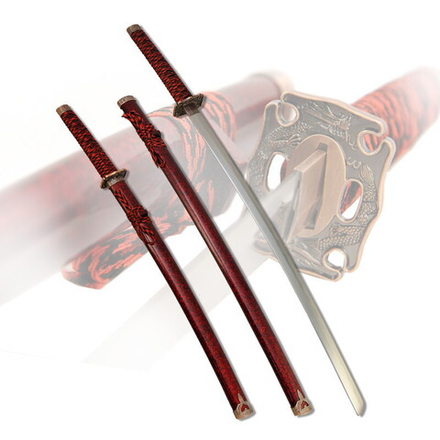 Armas Del Mundo Набор самурайских мечей, 2 шт. Ножны мрамор бордовый