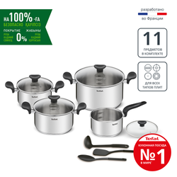 Набор посуды Tefal PRIMARY 11 предметов 16/18/20/24 см E308SB74