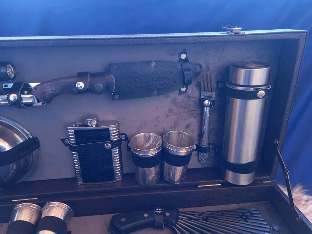 Шашлычный набор подарочный "Буйвол Элит" №30 в кейсе из экокожи