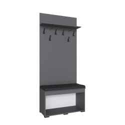 Тумба с вешалкой Плейона, Графит серый