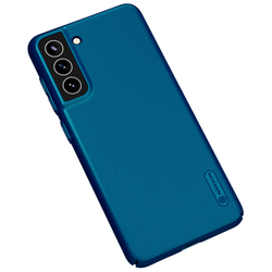 Жесткий тонкий чехол синего цвета от Nillkin для Samsung Galaxy S21 FE (Fan Edition), серия Super Frosted Shield