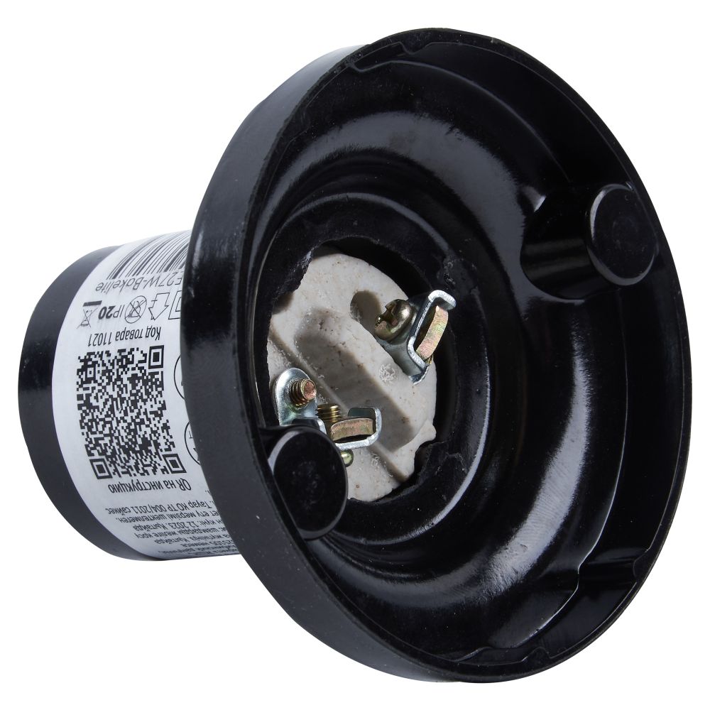 ULH-02-E27W-Bakelite Патрон настенный прямое основание. Карболитовый. Цоколь Е27. TM Uniel