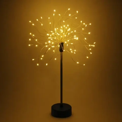 Фигура световая «Искра» 49 см с пультом, 100 ламп LED, 8 режимов на батарейках + USB питание, Теплый белый