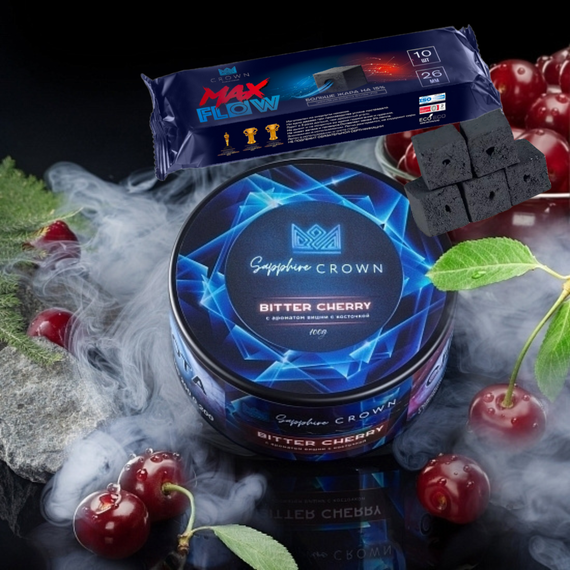 Crown Sapphire - Bitter cherry (25g)+УГОЛЬ CROWN MAXFLOW (10шт)