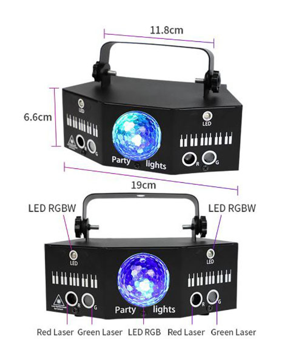 Световой прибор с лазерами