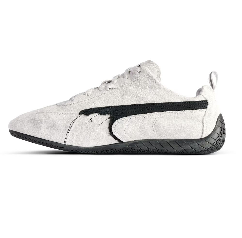 Кроссовки Speedcat Balenciaga x PUMA из состаренной замши белого цвета
