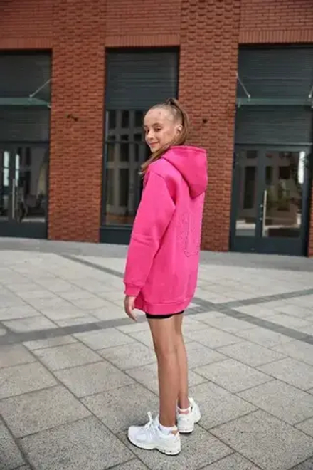 Худи с крыльями стразы (ярко-розовый)