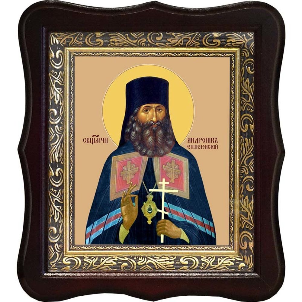 Андроник (Никольский), Священномученик Пермский, архиепископ. Икона на холсте. В киоте.