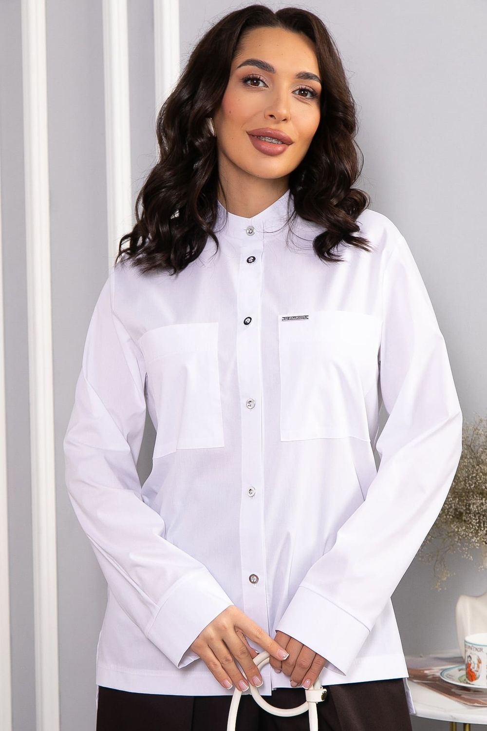 Рубашка хлопковая Асгарда (белая) Б14567-31М LT Collection