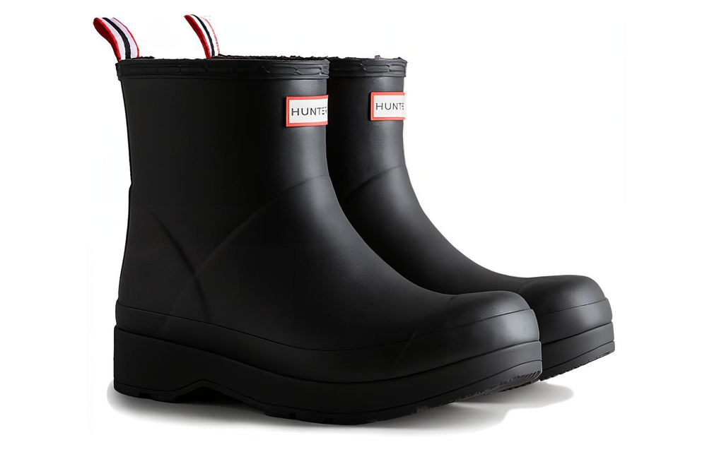 HUNTER Thermal Waterproof Slip Resistant Rain Boots Men"s Black