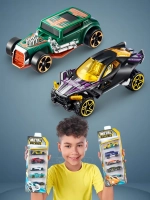 Набор машинок 5 шт инерционных металл+пластик