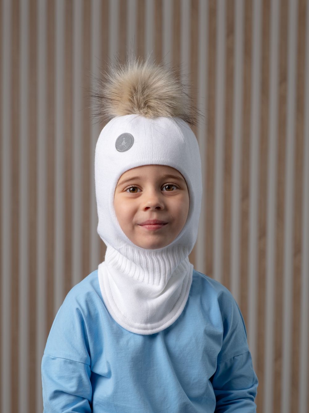 Шлем зимний вязаный (Молоко) ЧУ