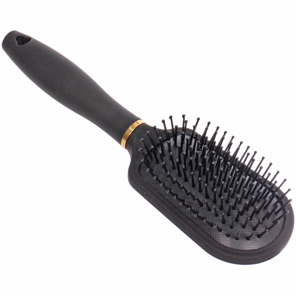 Расческа массажная «СЕКРЕТ ТВОЕЙ КРАСОТЫ», трапеция, цвет черный, матовое покрытие, 6,3*24см