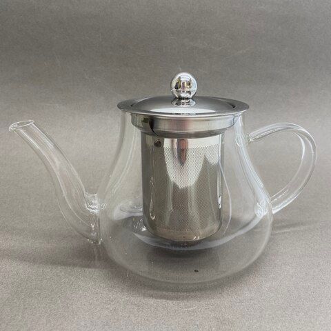 Чайник стекляный с металлическим ситом, 600мл