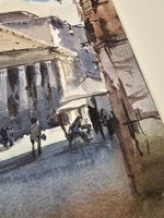 Картина авторская акварельная в паспарту 30х40 см на стену для интерьера "Пантеон. Рим"