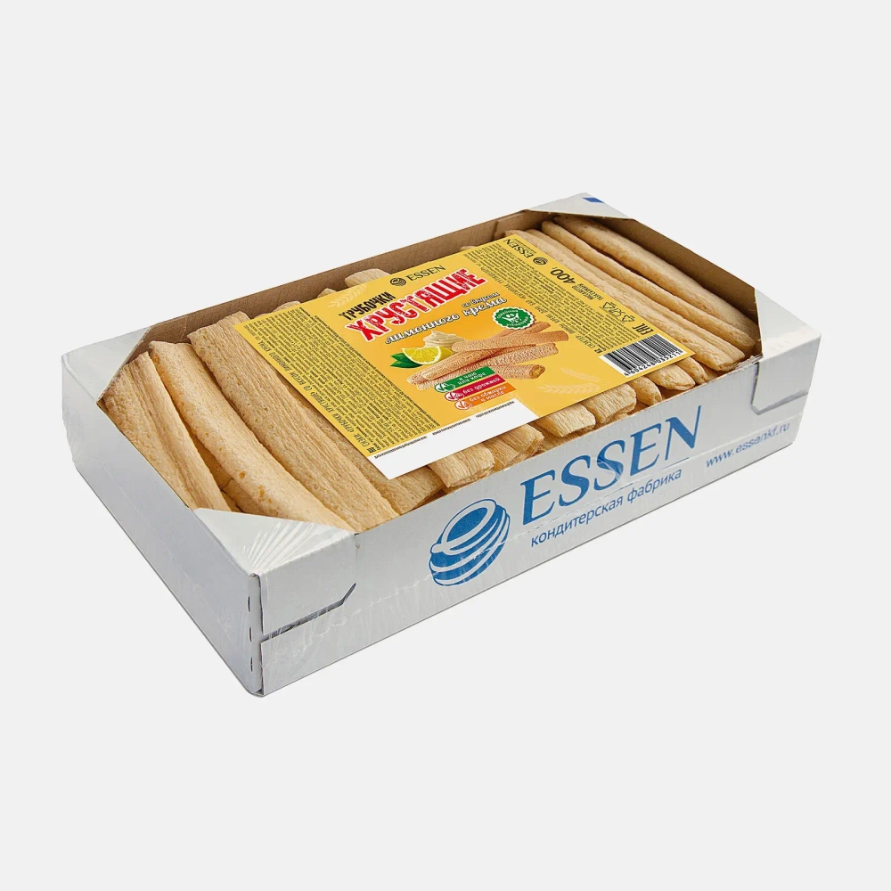 Трубочки хрустящие Лимонный крем Essen 400г