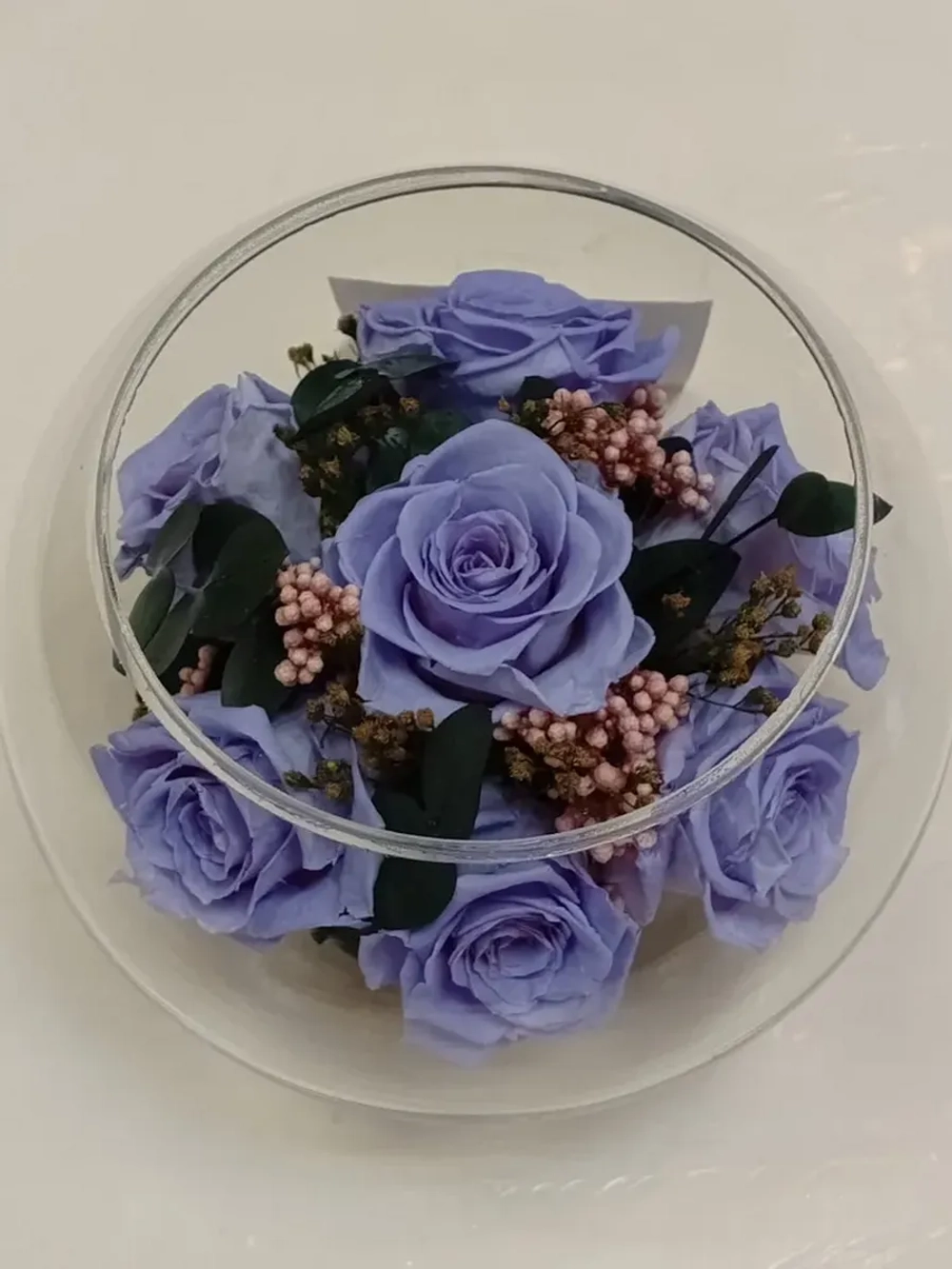 натуральные розы в стекле, вакуум*