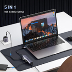 Конвертер USB 3.0 на LAN RJ-45,10/100/1000 Mbps + USB HUB 3 port, 0.2m UGREEN 60554