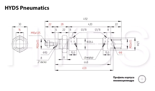DSNU-25-355-PPV-A Пневмоцилиндр