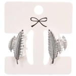 Заколки - крабы для волос на блистере 2шт «КАСКАДА», листики, цвет золото и серебро, 2.5*2см (пакет с подвесом)