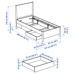 Каркас кровати с ящиками - TONSTAD IKEA/ ТОНСТАД ИКЕА, 90х200 см, светло-коричневый