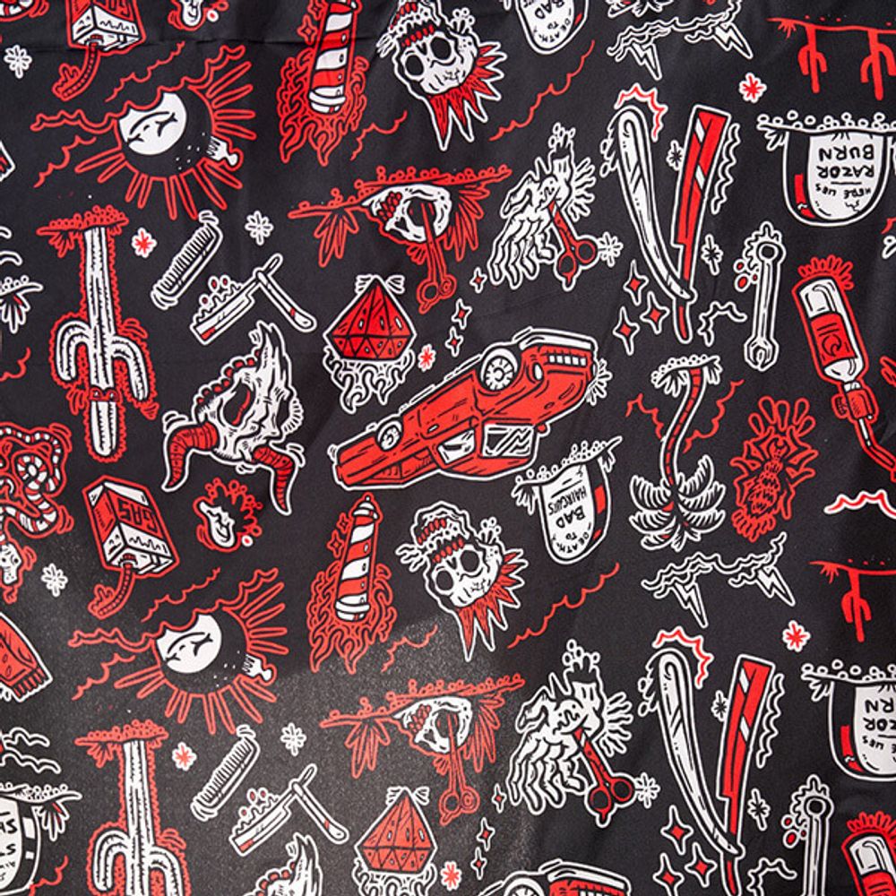 Накидка парикмахерская Harizma, 140х160см, рисунок "Barber's horror" (h10889)